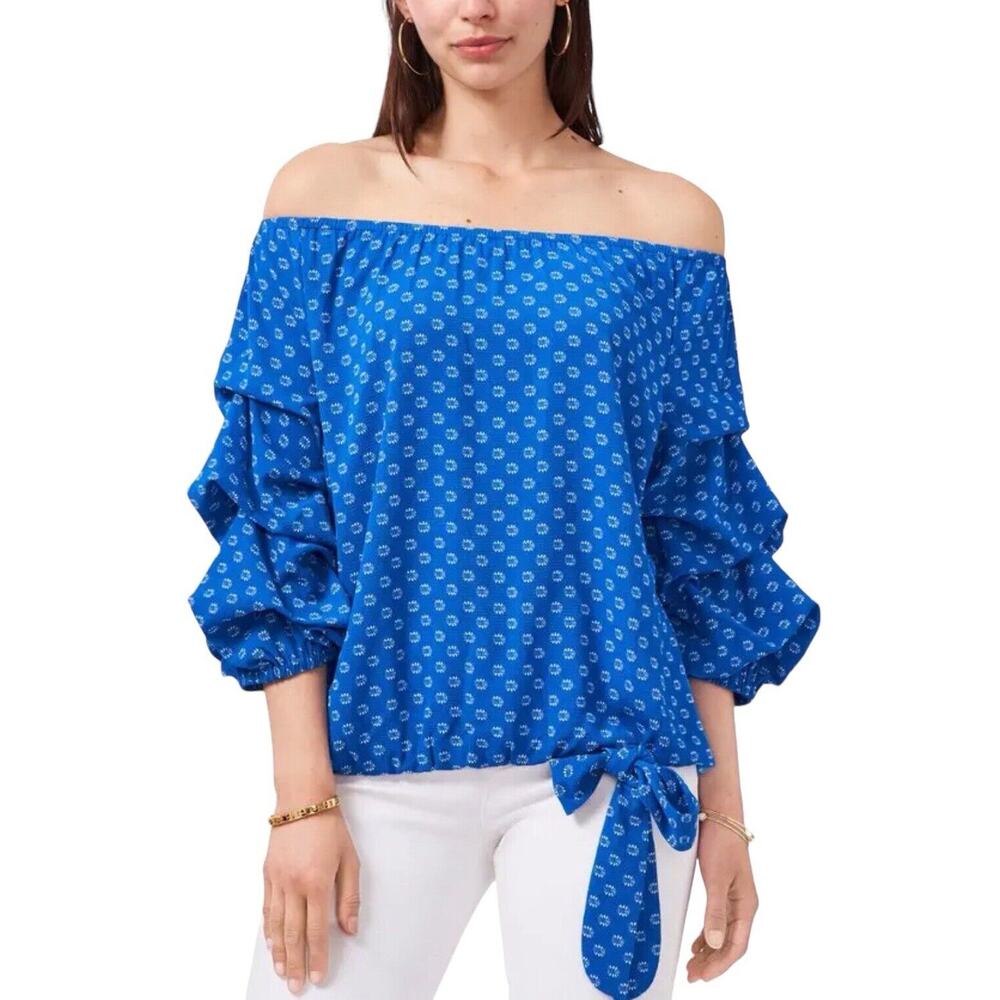 Vince Camuto Blue Off-Shoulder Blouse